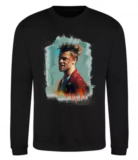 Світшот Бійцівський клуб фарба Чорний фото