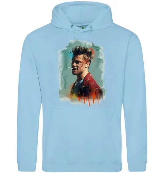 Мужская толстовка (худи) Бійцівський клуб фарба Голубой фото