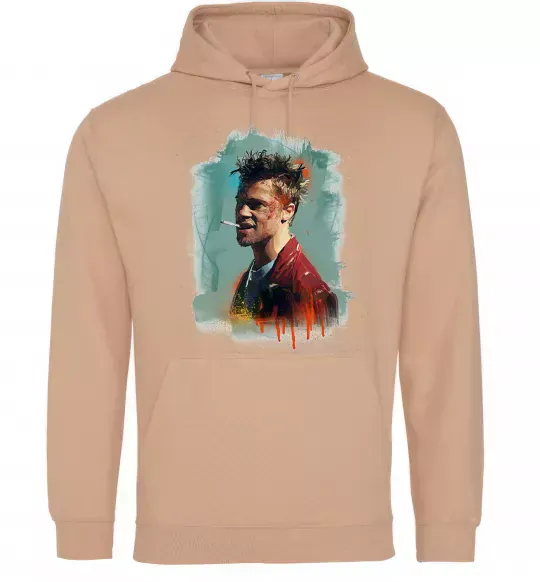 Жіноча толстовка (худі) Бійцівський клуб фарба Пісочний фото