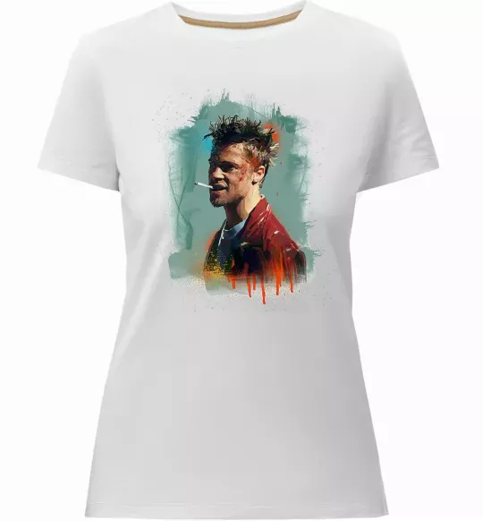 Женская премиум футболка Бійцівський клуб фарба Белый фото