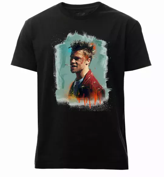 Мужская премиум футболка Бійцівський клуб фарба Черный фото