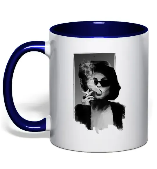 Чашка с цветной ручкой Марла Сінгер Глубокий темно-синий фото