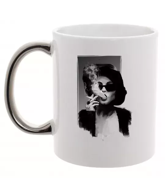 Чашка с цветной ручкой Марла Сінгер Серебро фото