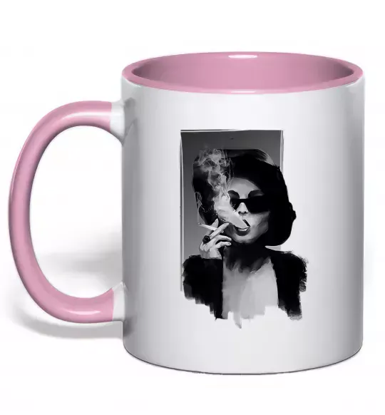 Чашка с цветной ручкой Марла Сінгер Нежно розовый фото