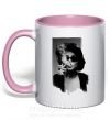Чашка з кольоровою ручкою Марла Сингер Ніжно рожевий фото