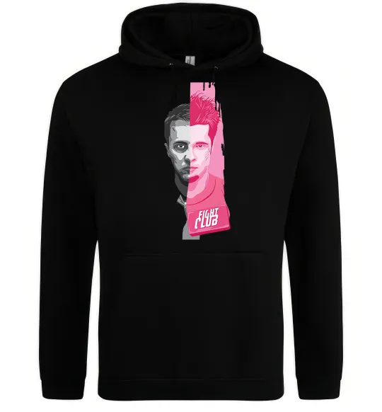 Мужская толстовка (худи) Бійцівський клуб розово-сірий Черный фото