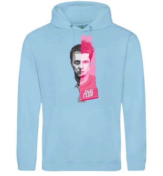 Жіноча толстовка (худі) Бійцівський клуб розово-сірий Блакитний фото