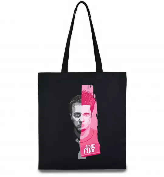 Эко-сумка Бійцівський клуб розово-сірий Черный фото