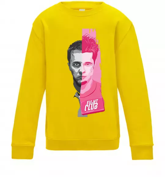 Дитячий світшот Бійцівський клуб розово-сірий Сонячно жовтий фото