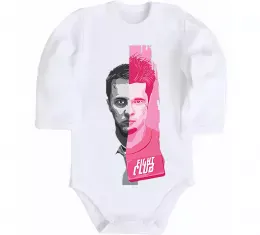 Дитячий бодік Fight club black Білий фото