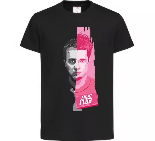 Дитяча футболка Бійцівський клуб розово-сірий Чорний фото