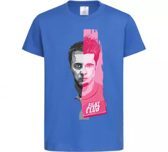 Дитяча футболка Бійцівський клуб розово-сірий Яскраво-синій фото