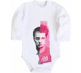 Дитячий бодік Fight club Brad Pitt Білий фото