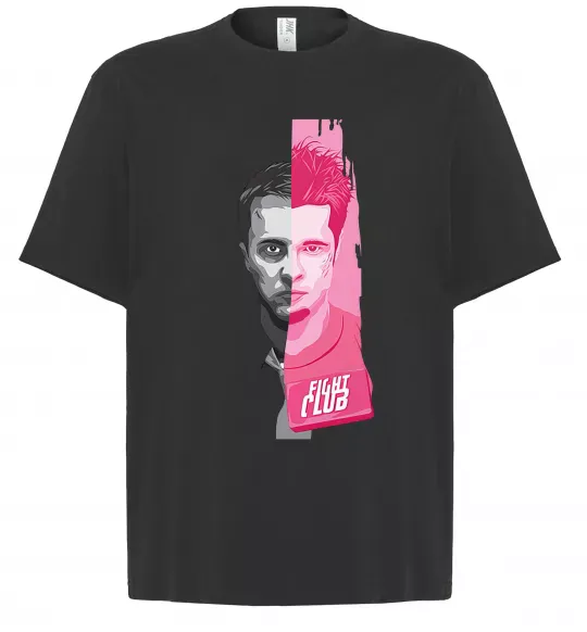 Футболка Оверсайз Бійцівський клуб розово-сірий Чорний фото