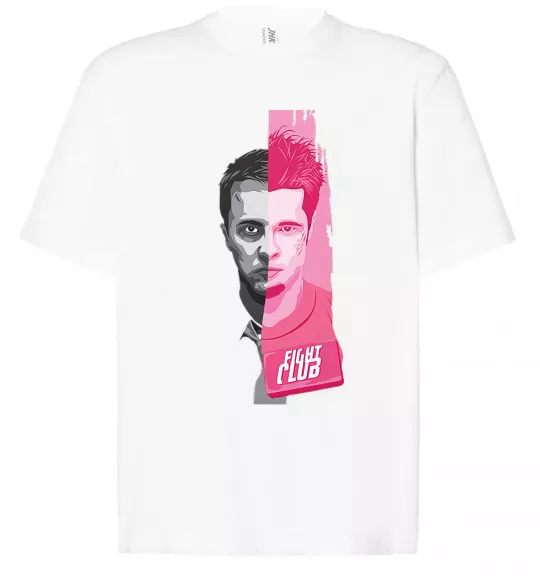 Футболка Оверсайз Бійцівський клуб розово-сірий Білий фото