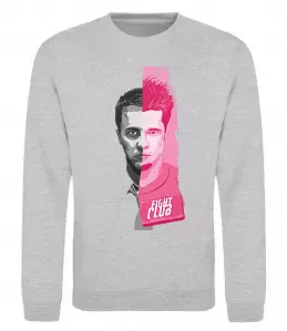 Свитшот Бійцівський клуб розово-сірий Серый меланж фото