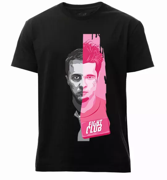 Мужская премиум футболка Бійцівський клуб розово-сірий Черный фото