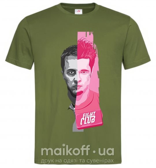 Мужская футболка Бойцовский клуб розово-серый Оливковый фото