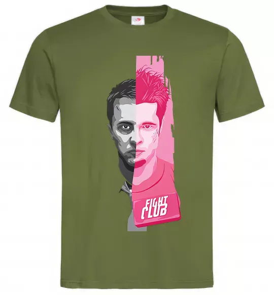 Чоловіча футболка Бійцівський клуб розово-сірий Оливковий фото