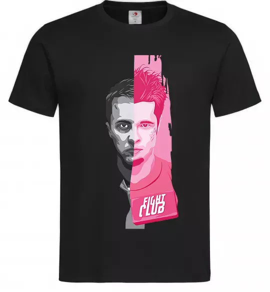 Чоловіча футболка Бійцівський клуб розово-сірий Чорний фото