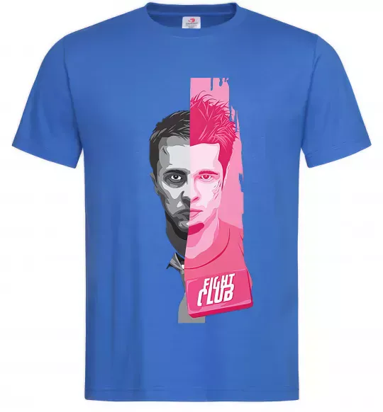 Чоловіча футболка Бійцівський клуб розово-сірий Яскраво-синій фото