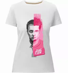 Женская премиум футболка Бійцівський клуб фарба Белый фото