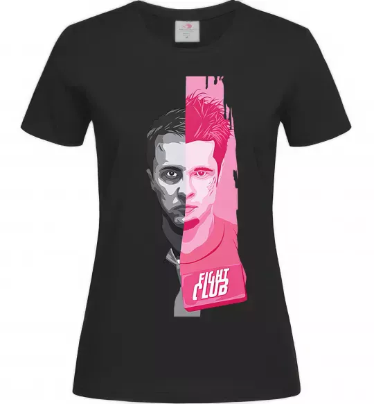 Жіноча футболка Бійцівський клуб розово-сірий Чорний фото