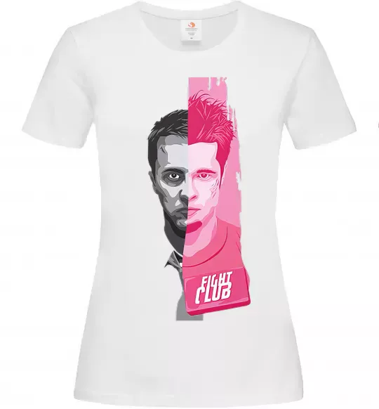 Жіноча футболка Бійцівський клуб розово-сірий Білий фото