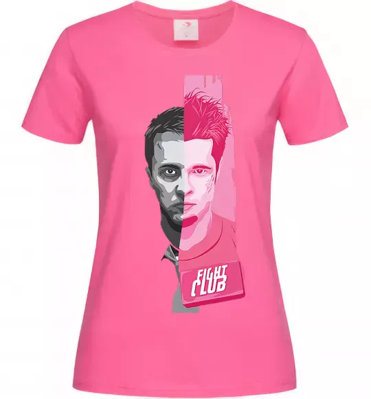 Жіноча футболка Бійцівський клуб розово-сірий Яскраво-рожевий фото