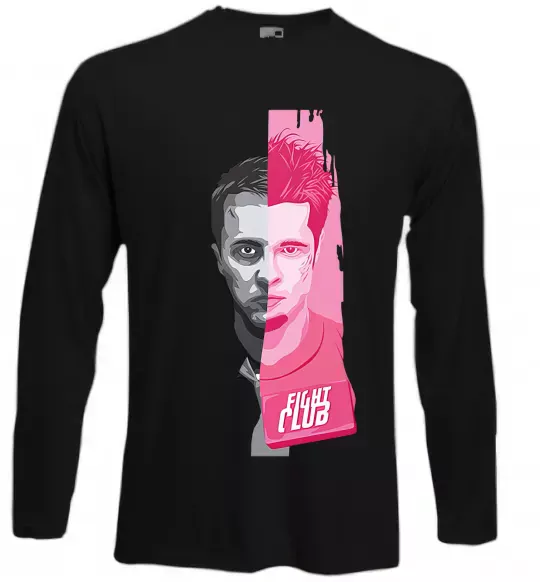 Лонгслив Бійцівський клуб розово-сірий Черный фото