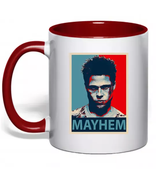 Чашка з кольоровою ручкою Mayhem Червоний фото