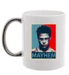 Чашка з кольоровою ручкою Mayhem Срібло Чашка з кольоровою ручкою Mayhem Срібло фото