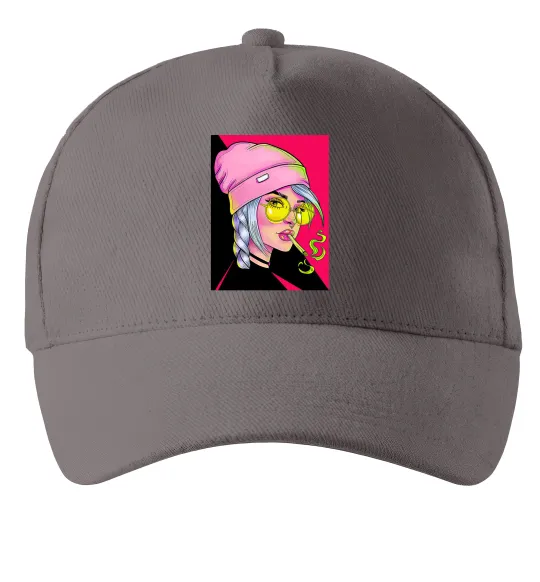 Кепка SWAG girl with cigarette Серый фото