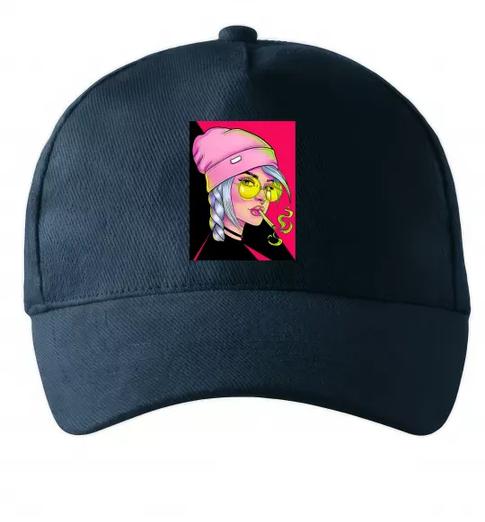 Кепка SWAG girl with cigarette Темно-синій фото