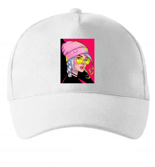 Кепка SWAG girl with cigarette Білий фото
