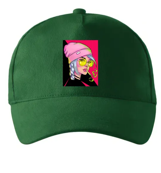 Кепка SWAG girl with cigarette Темно-зелений фото