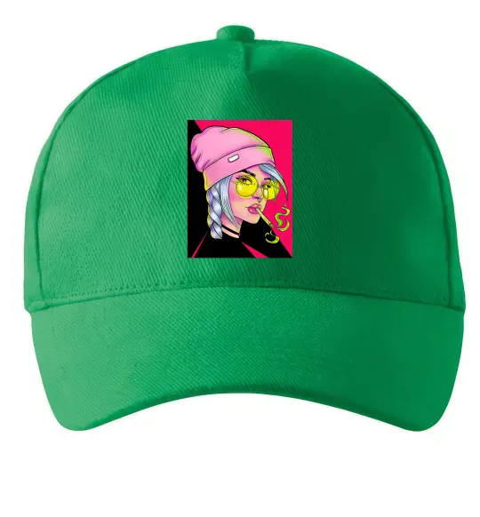 Кепка SWAG girl with cigarette Зелений фото