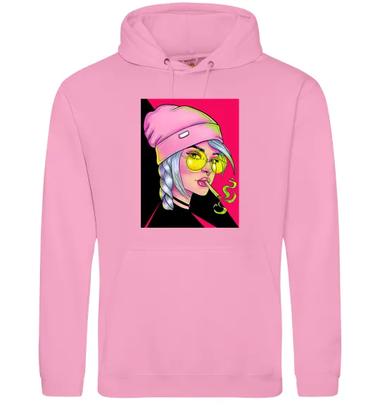 Чоловіча толстовка (худі) SWAG girl with cigarette Рожевий фото