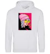 Мужская толстовка (худи) SWAG girl with cigarette Серый меланж фото