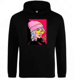 Женская толстовка (худи) SWAG girl with cigarette Черный фото