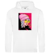 Женская толстовка (худи) SWAG girl with cigarette Белый фото