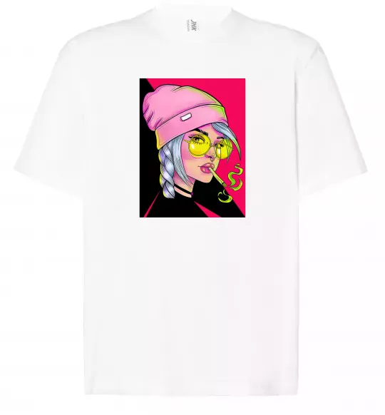 Футболка Оверсайз SWAG girl with cigarette Білий фото