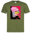 Мужская футболка SWAG girl with cigarette Оливковый фото