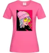 Женская футболка SWAG girl with cigarette Ярко-розовый фото