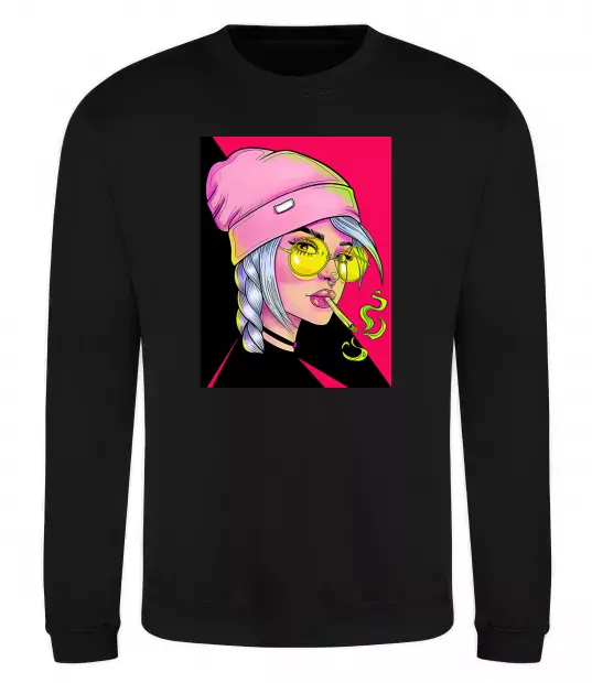 Свитшот SWAG girl with cigarette Черный фото