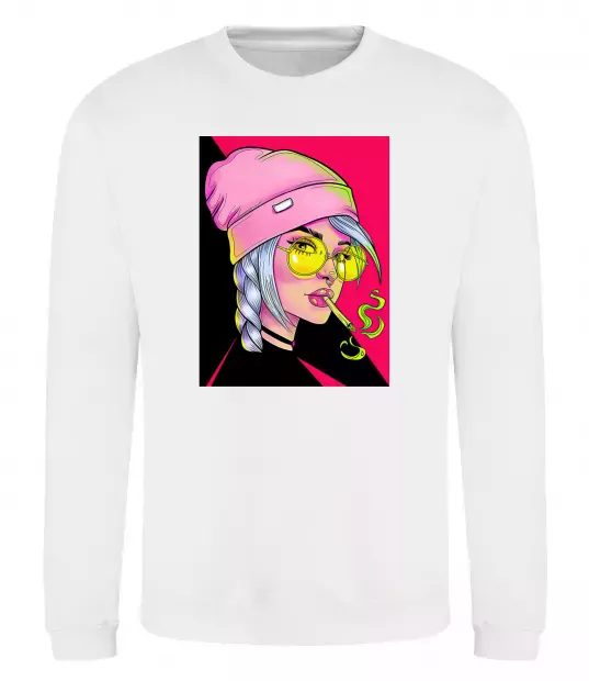 Свитшот SWAG girl with cigarette Белый фото