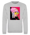 Свитшот SWAG girl with cigarette Серый меланж Свитшот SWAG girl with cigarette Серый меланж фото