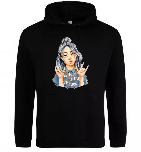 Чоловіча толстовка (худі) Біллі Айліш фарби Чорний фото