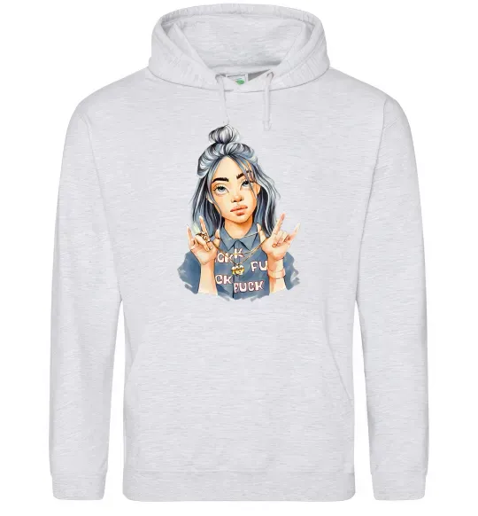 Чоловіча толстовка (худі) Біллі Айліш фарби Сірий меланж фото