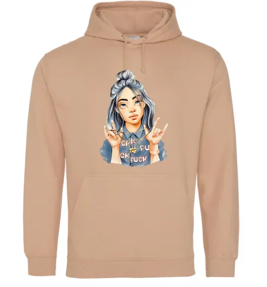 Чоловіча толстовка (худі) Біллі Айліш фарби Пісочний фото